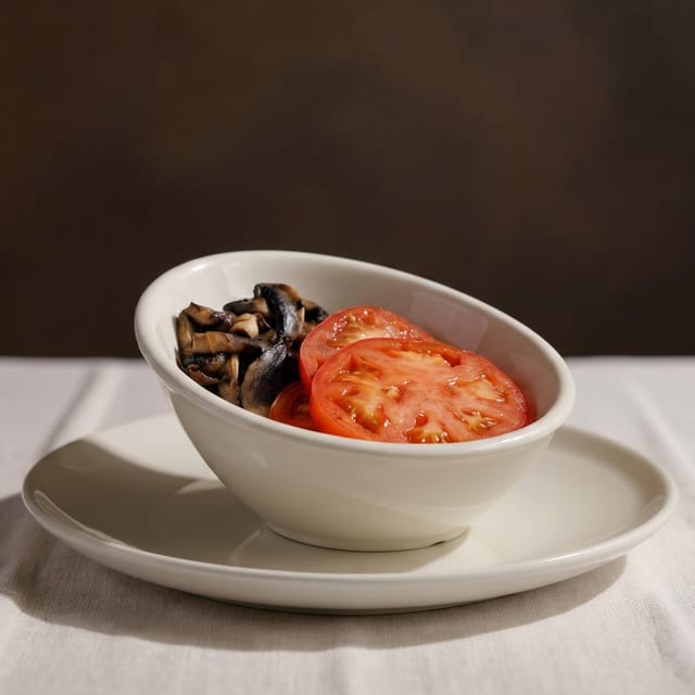 Grilled Tomatoes & Mushrooms.