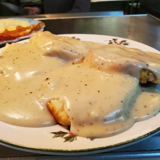 Two Biscuit N Gravy, 2 Eggs, and Sausage or Bacon